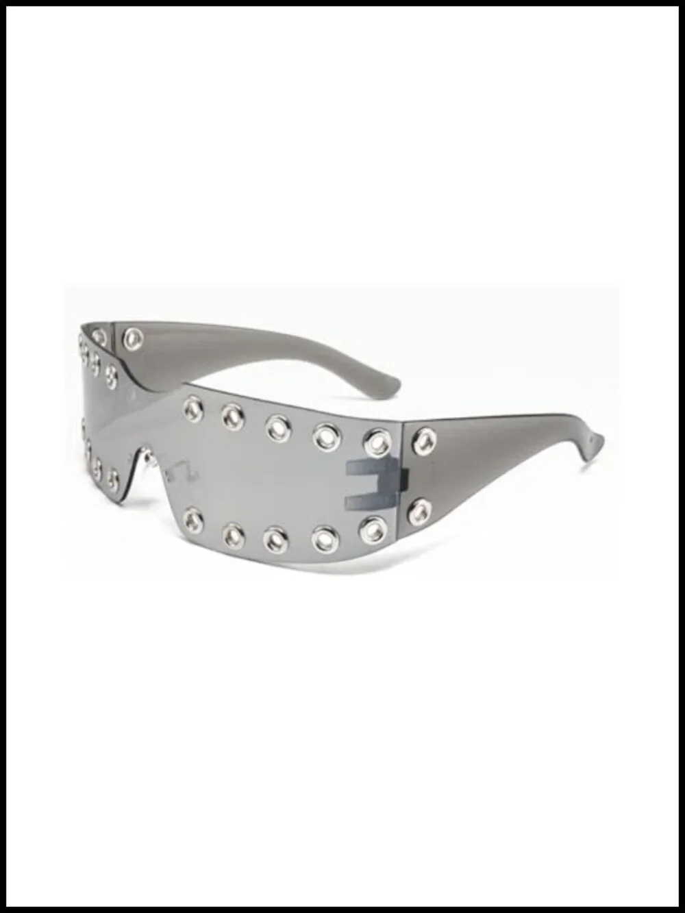 Y2K Rimless Wrap Sunglasses UV400 Shield Shades Rave Sun Glasses